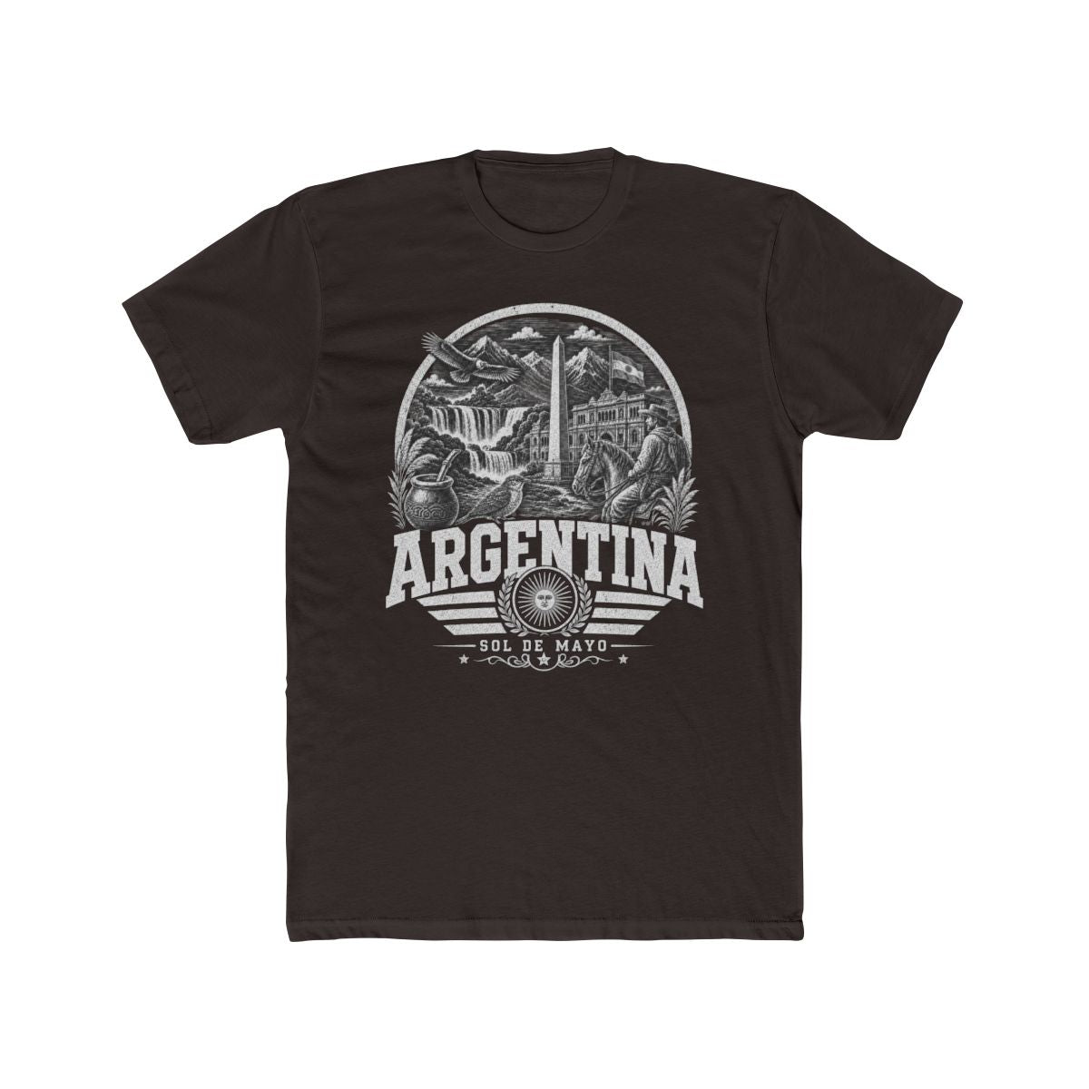 Argentina Men's Tee — Solid Dark Chocolate
