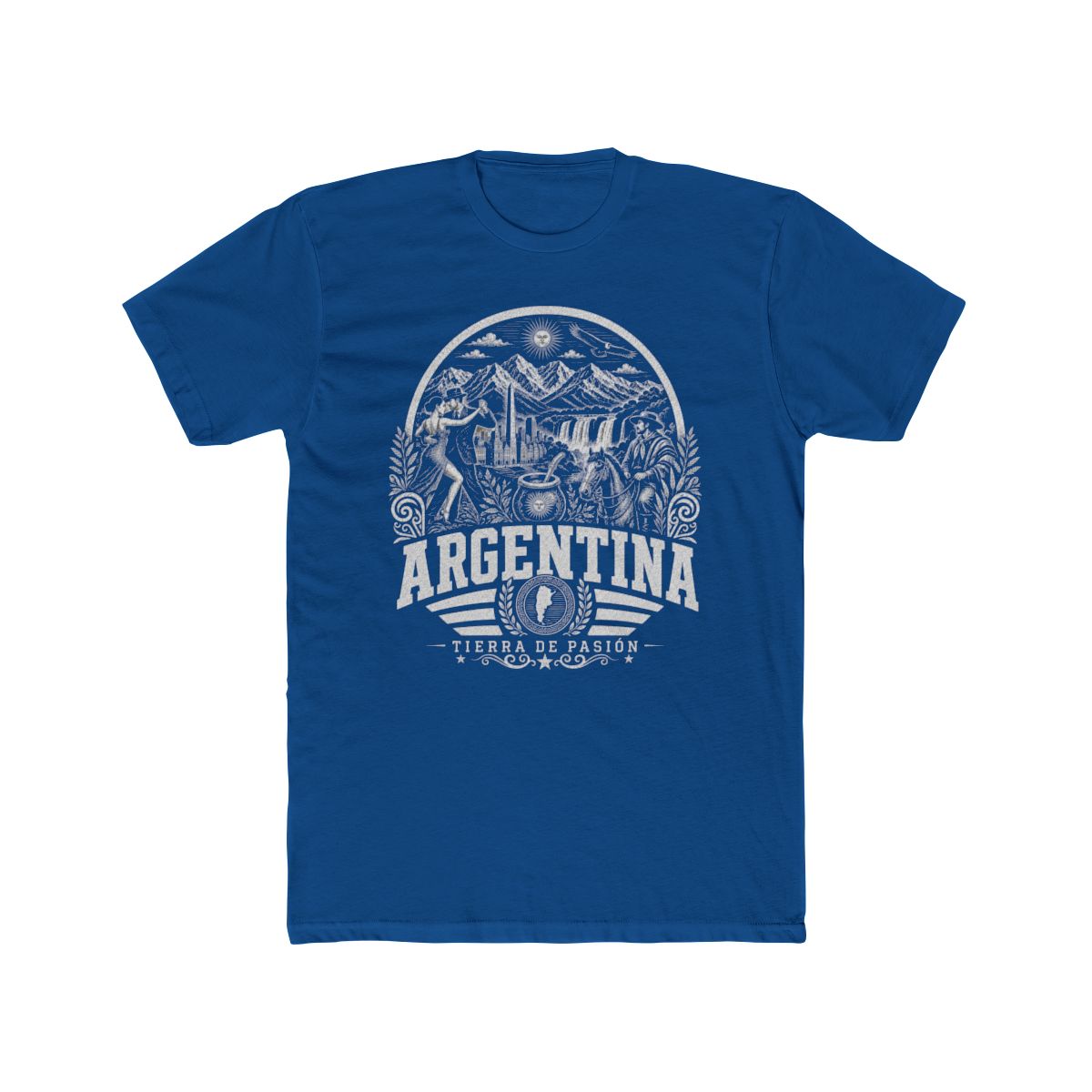 Argentina Men's Tee — Solid Cool Blue