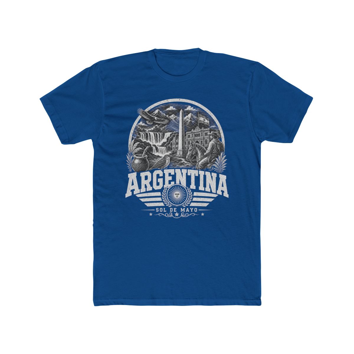 Argentina Men's Tee — Solid Cool Blue