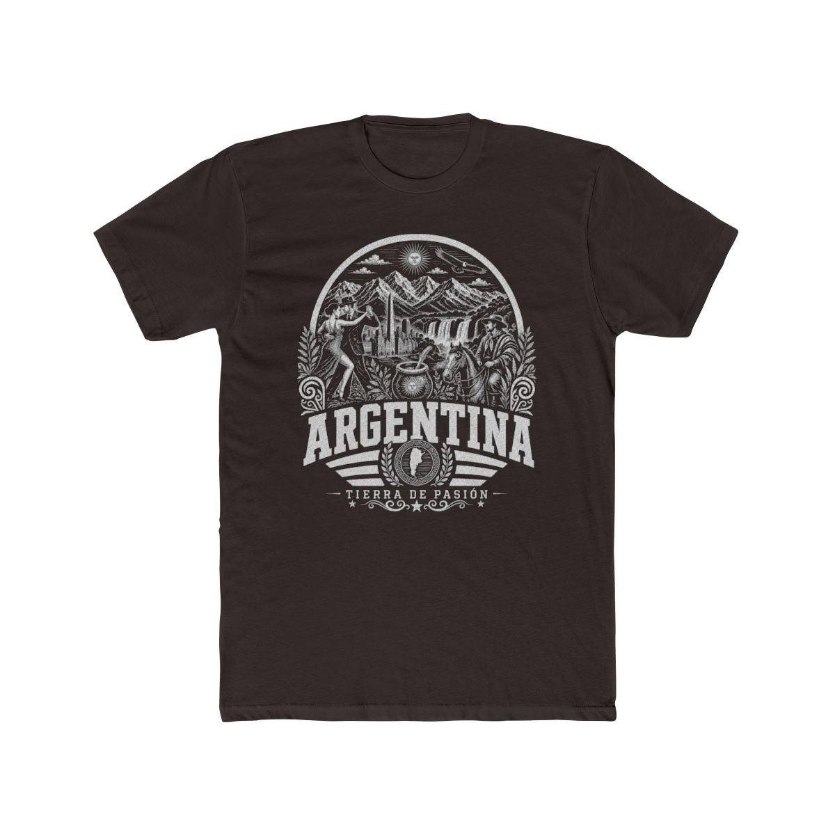 Argentina Men's Tee — Solid Dark Chocolate