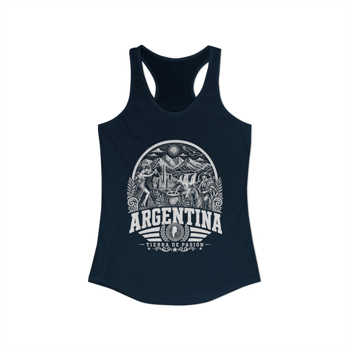 Argentina Women's Tank Top — Solid Midnight Navy (front)