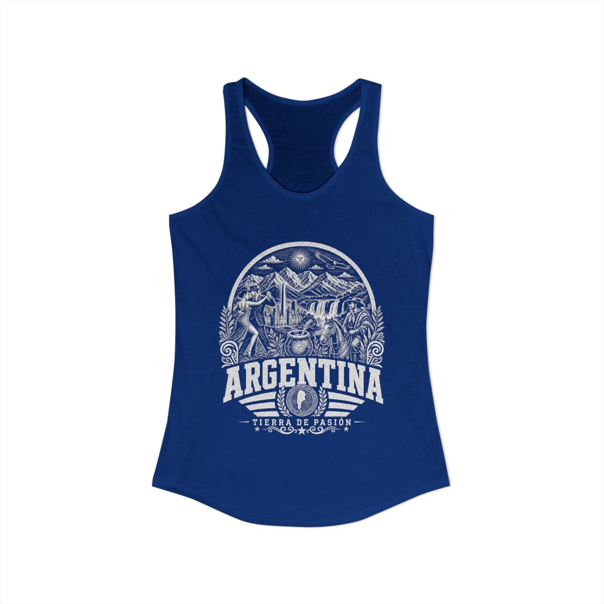 Argentina Women's Tank Top — Solid Royal (front)
