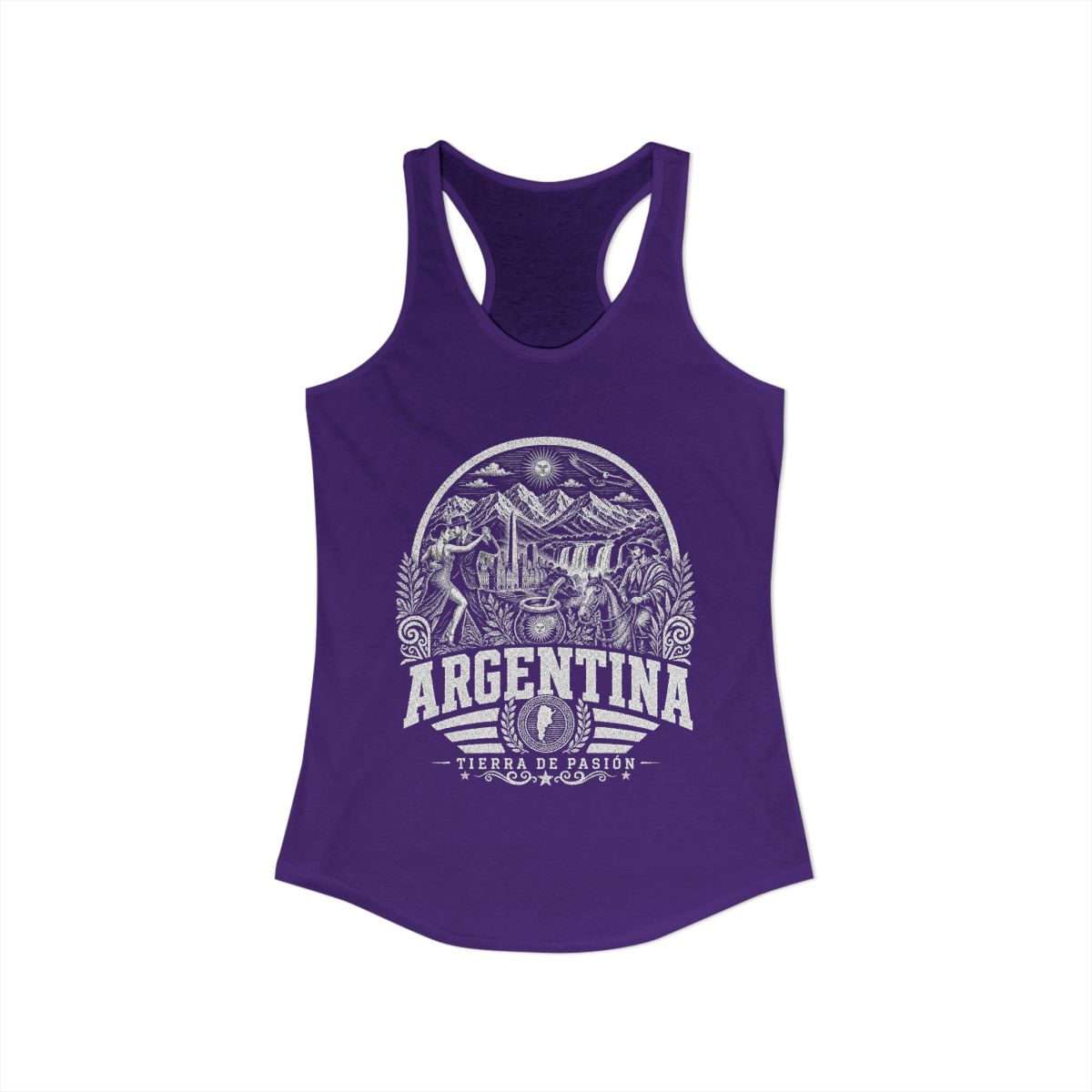 Argentina Women's Tank Top — Solid Purple Rush (front)