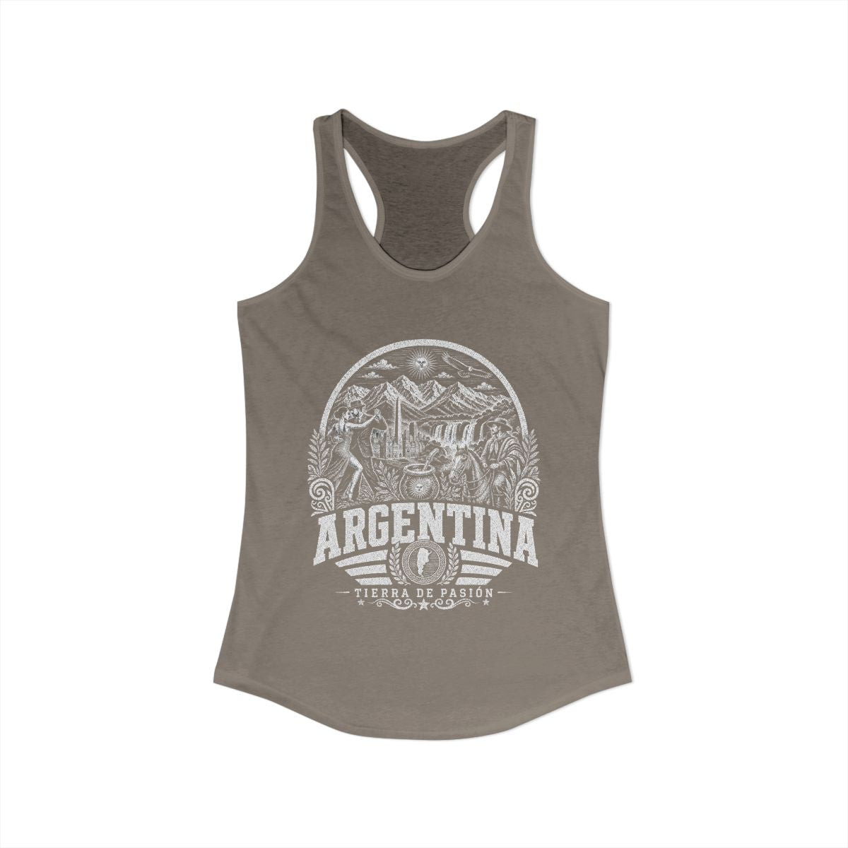 Argentina Women's Tank Top — Solid Warm Gray (front)