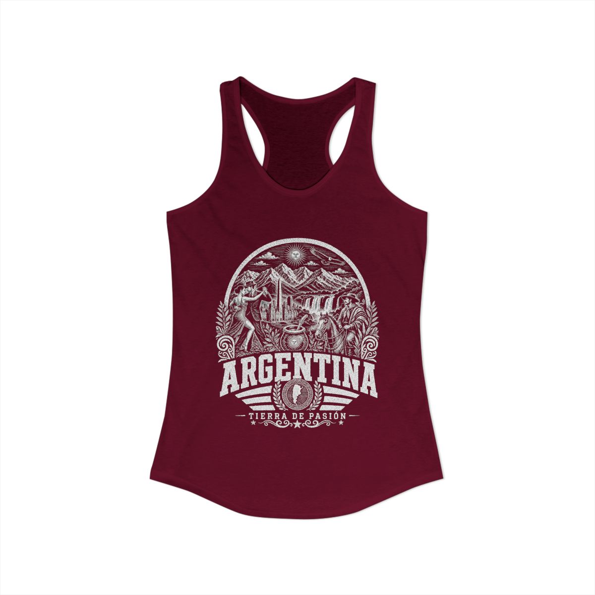Argentina Women's Tank Top — Solid Cardinal Red (front)