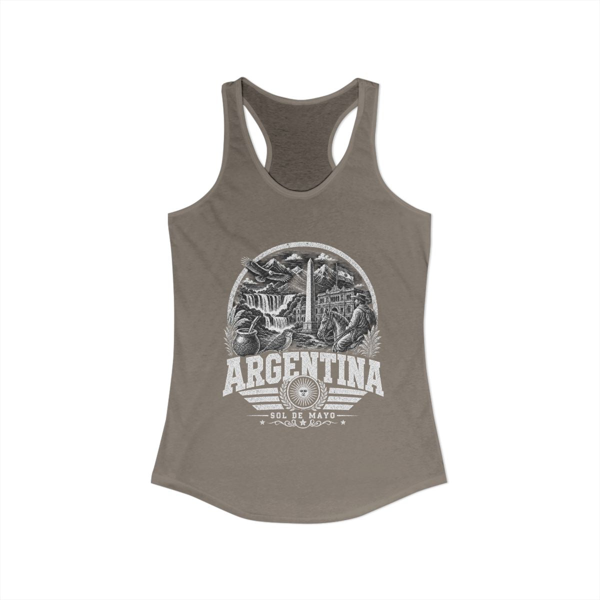 Argentina Women's Tank Top — Solid Warm Gray (front)