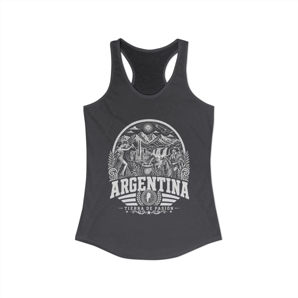 Argentina Women's Tank Top — Solid Dark Gray (front)