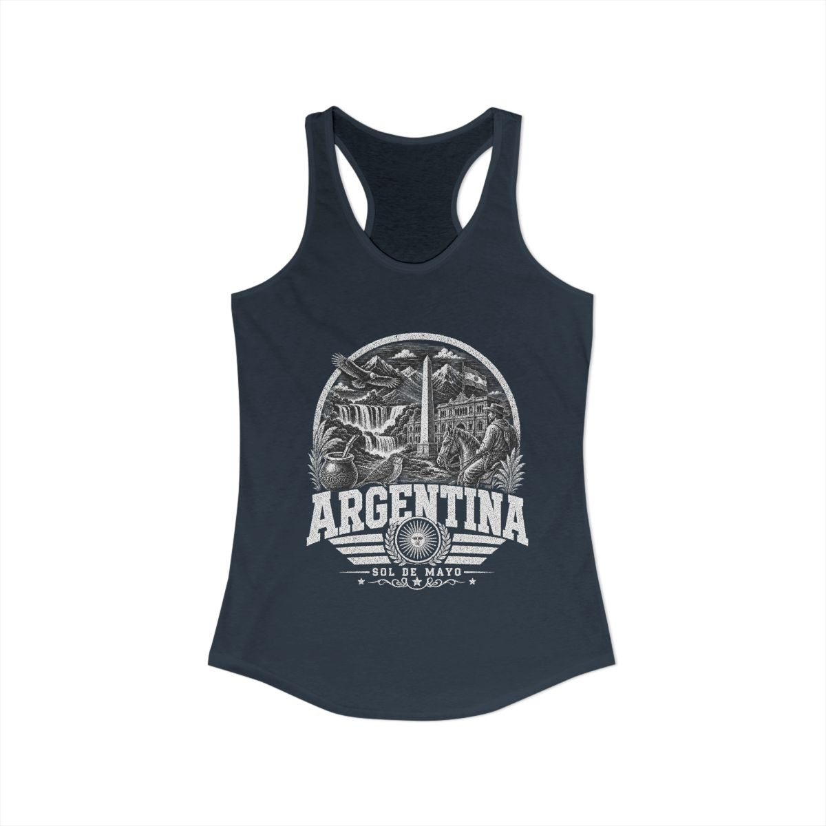 Argentina Women's Tank Top — Solid Indigo (front)