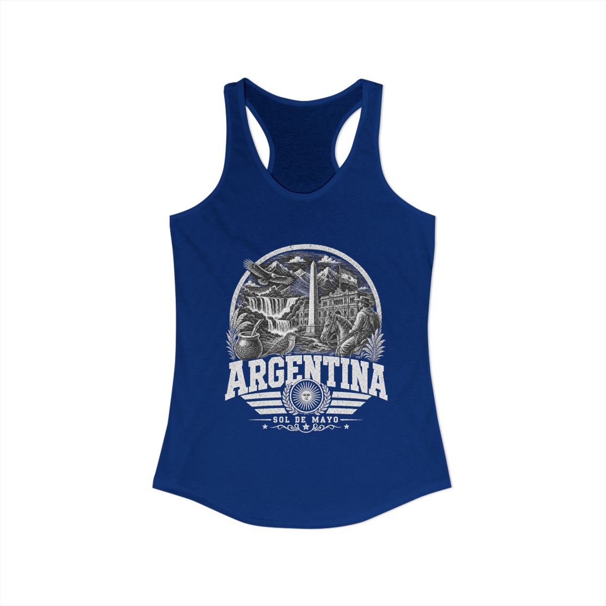 Argentina Women's Tank Top — Solid Royal (front)