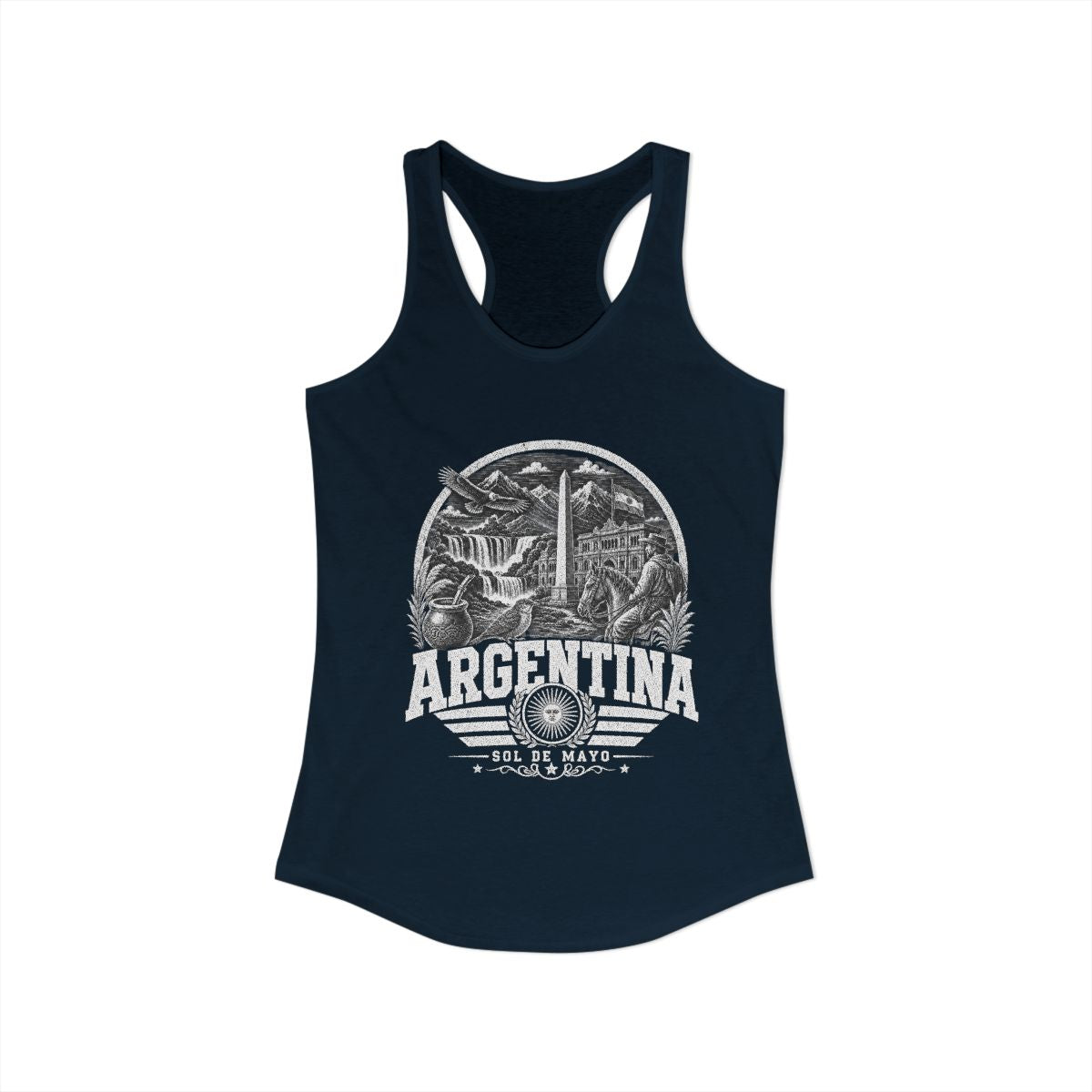Argentina Women's Tank Top — Solid Midnight Navy (front)
