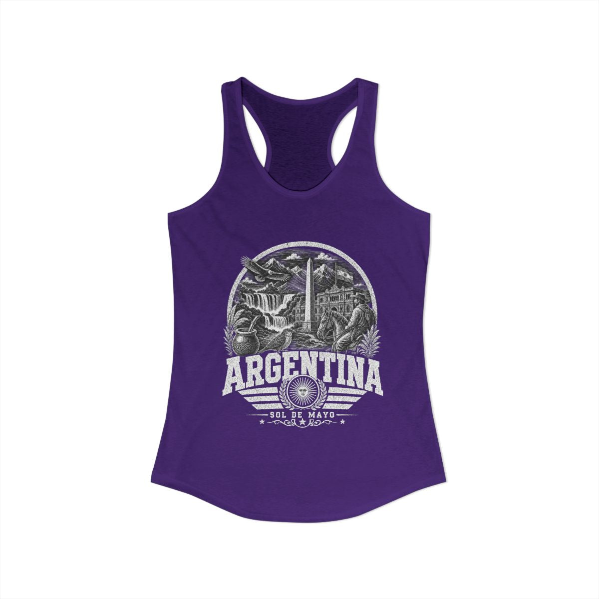 Argentina Women's Tank Top — Solid Purple Rush (front)