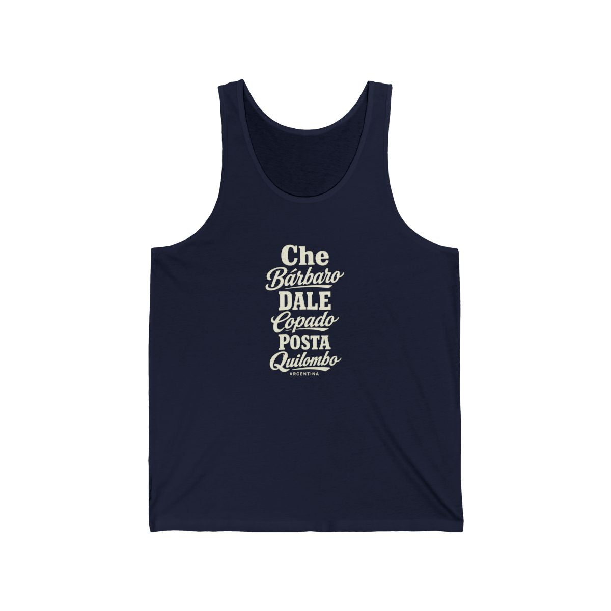 Argentina local slang men's tank top — typographic sayings design | Nameshi Destinations (view 15)