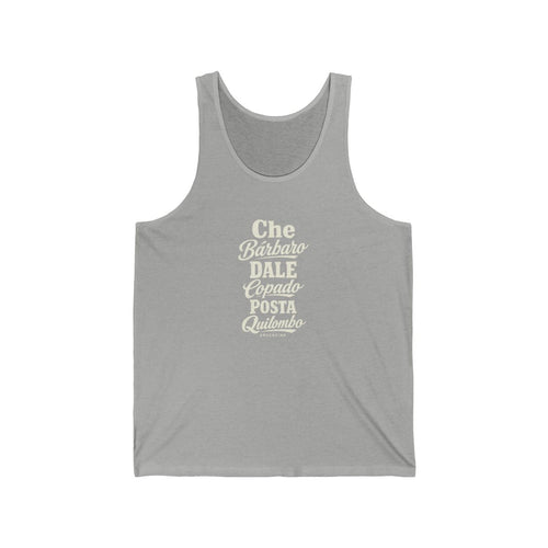 Argentina local slang men's tank top — typographic sayings design | Nameshi Destinations (view 1)