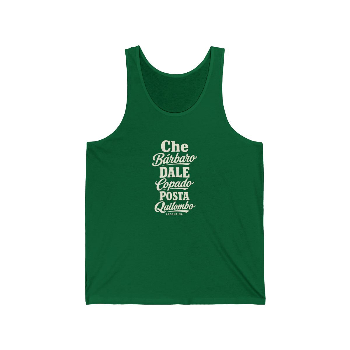 Argentina local slang men's tank top — typographic sayings design | Nameshi Destinations (view 7)