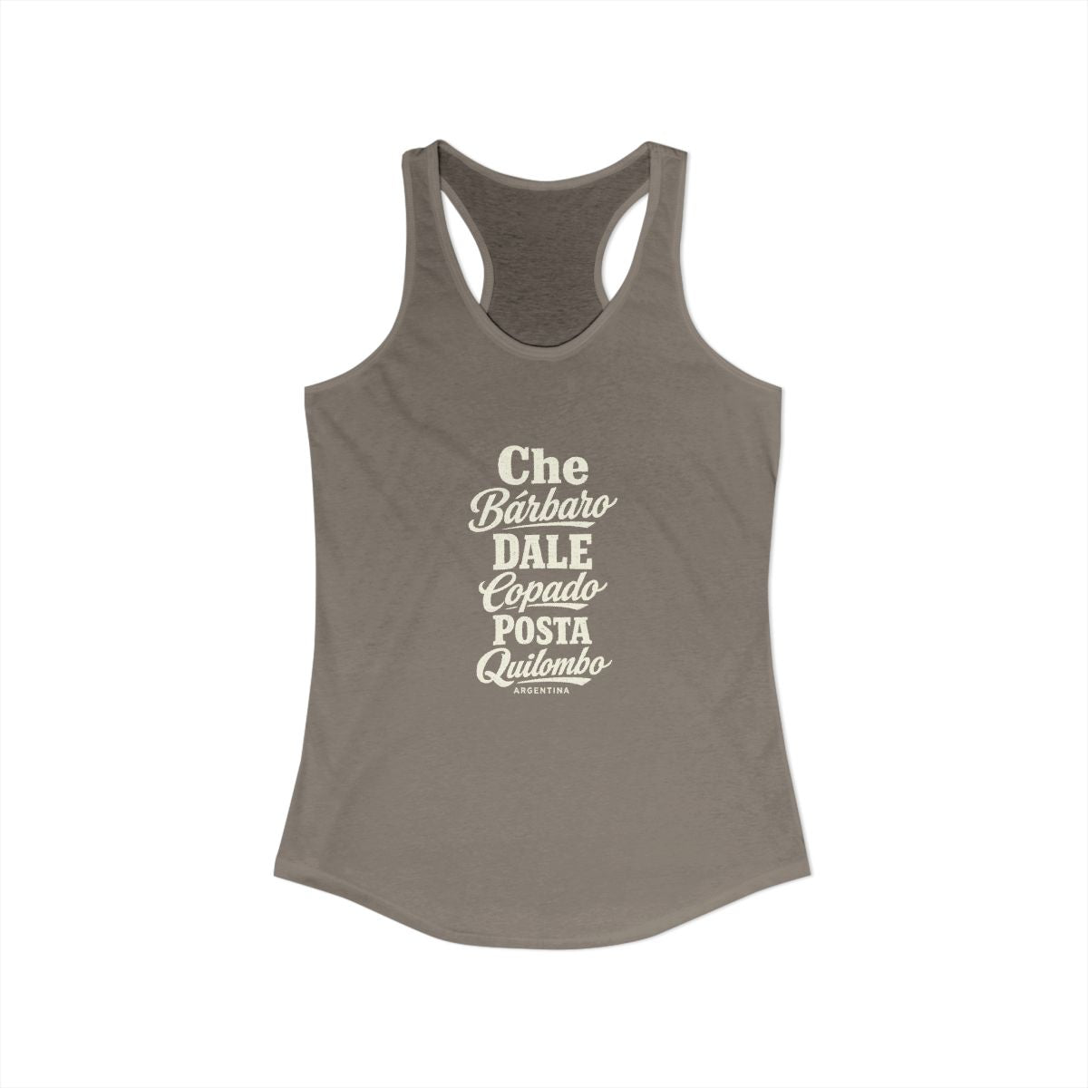 Argentina local slang women's tank top — typographic sayings design | Nameshi Destinations (view 23)
