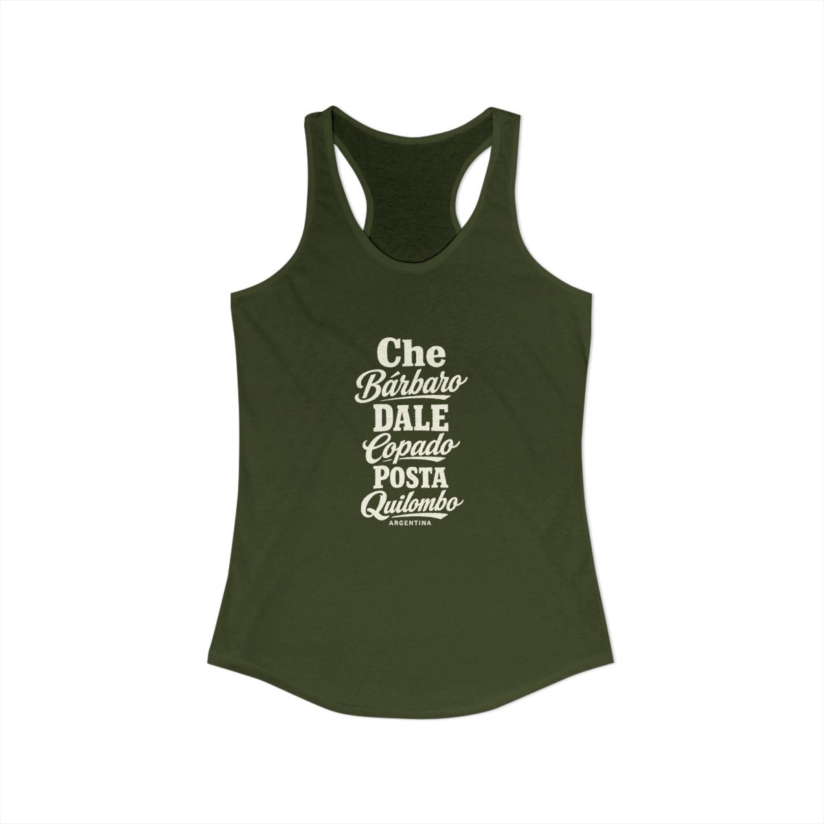 Argentina local slang women's tank top — typographic sayings design | Nameshi Destinations (view 11)