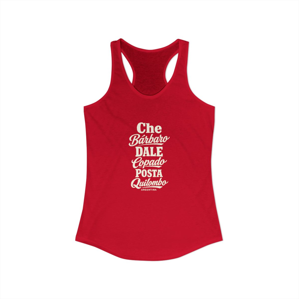 Argentina local slang women's tank top — typographic sayings design | Nameshi Destinations (view 17)
