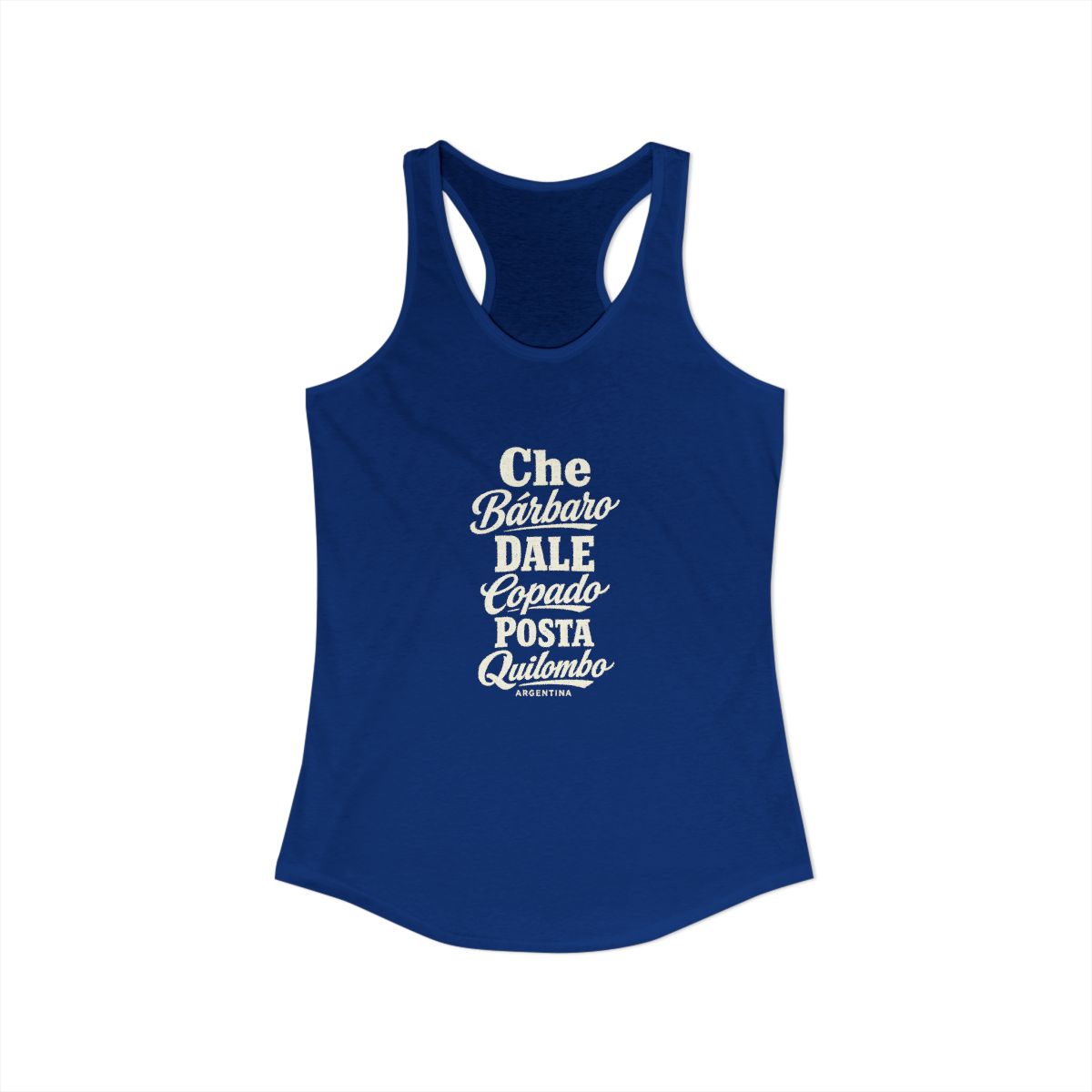 Argentina local slang women's tank top — typographic sayings design | Nameshi Destinations (view 19)
