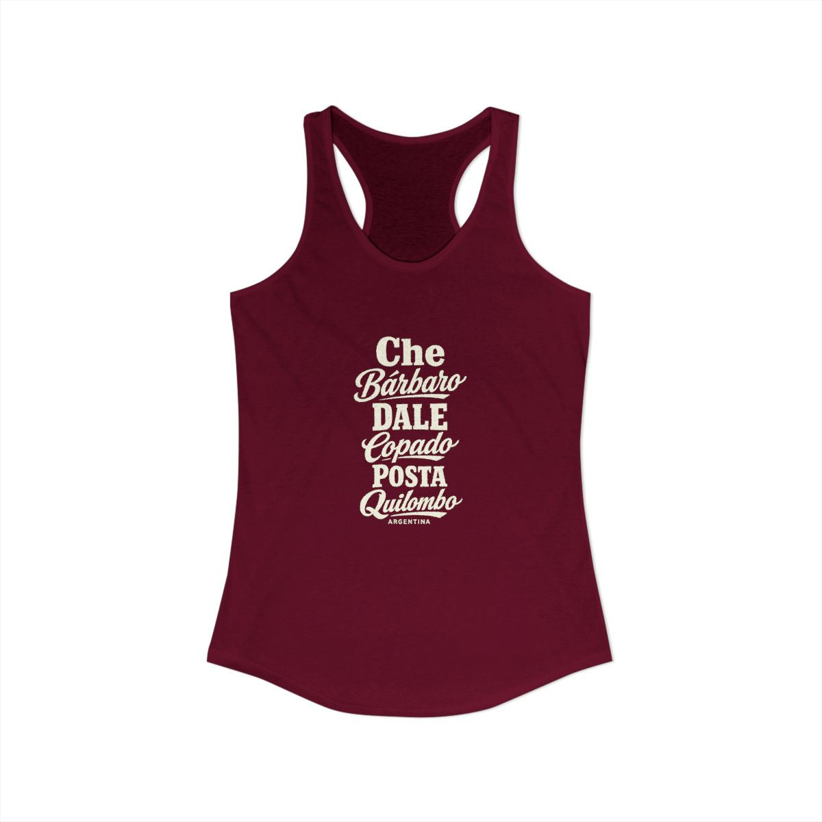 Argentina local slang women's tank top — typographic sayings design | Nameshi Destinations (view 27)