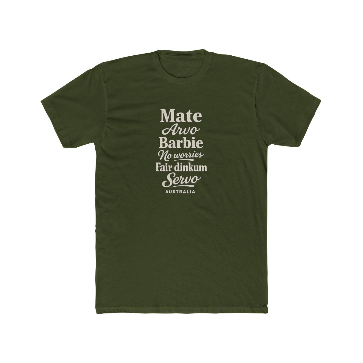 Australia local slang men's tee — typographic sayings design | Nameshi Destinations (view 4)