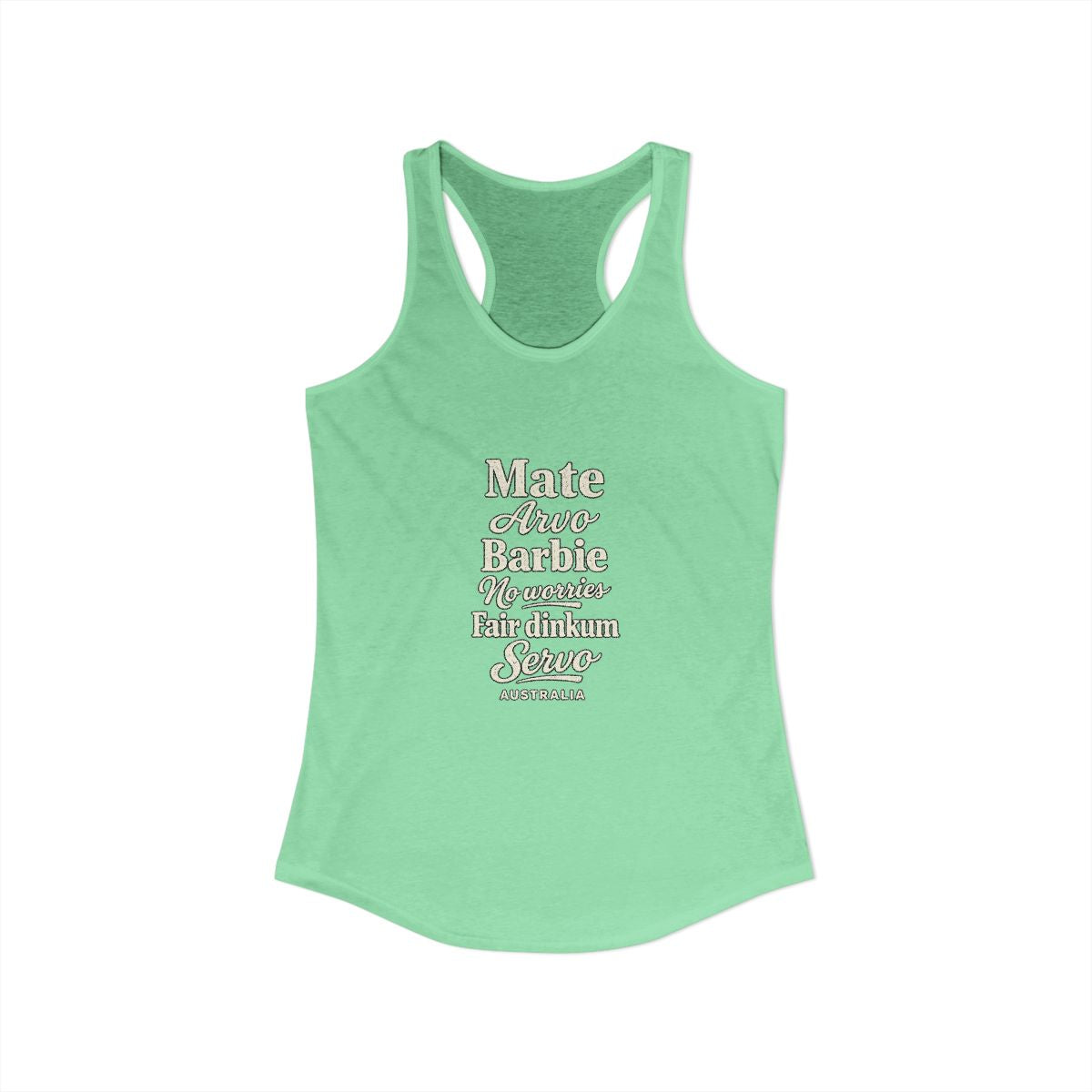 Australia local slang women's tank top — typographic sayings design | Nameshi Destinations (view 13)