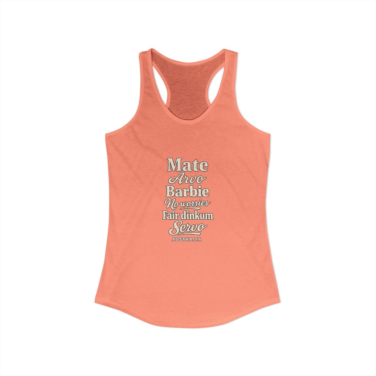 Australia local slang women's tank top — typographic sayings design | Nameshi Destinations (view 31)