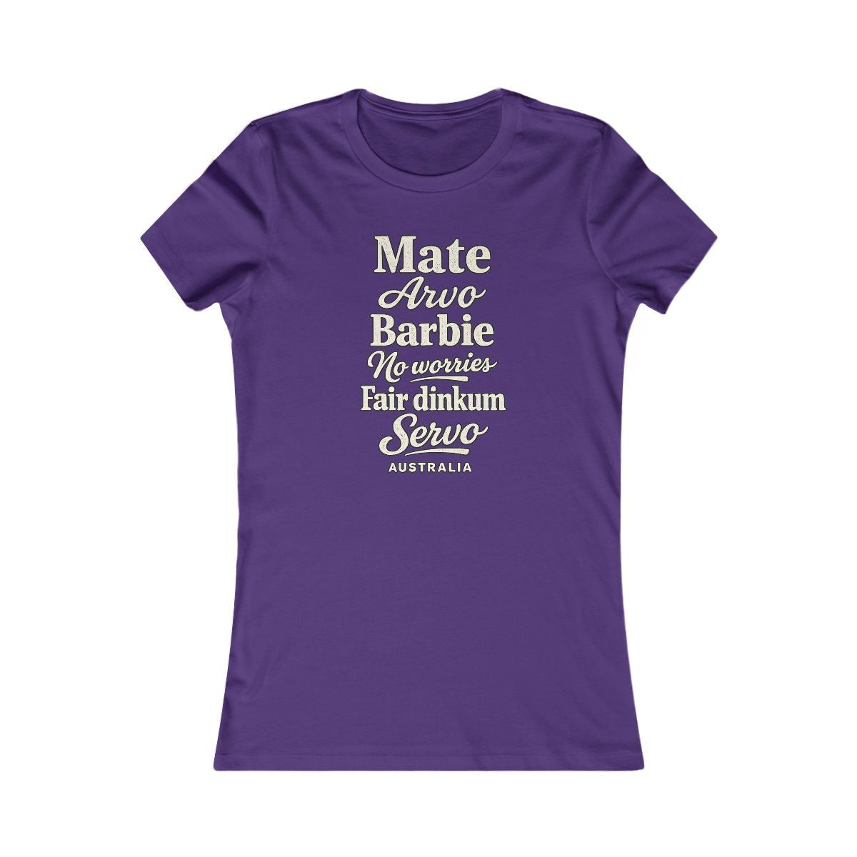 Australia local slang women's tee — typographic sayings design | Nameshi Destinations (view 6)