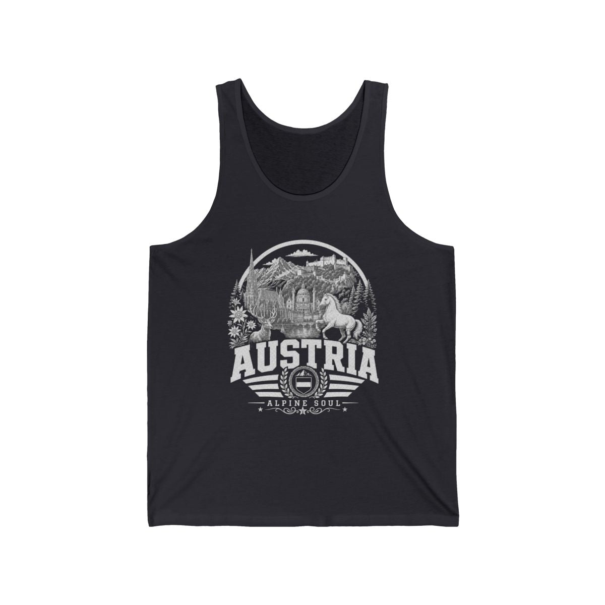 Austria Men's Tank Top — Dark Grey (front)