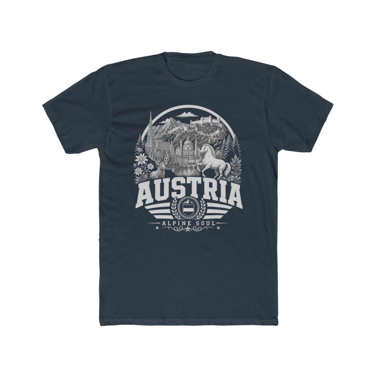 Austria vintage landmarks men's tee — iconic landmark design | Nameshi Destinations (view 8)