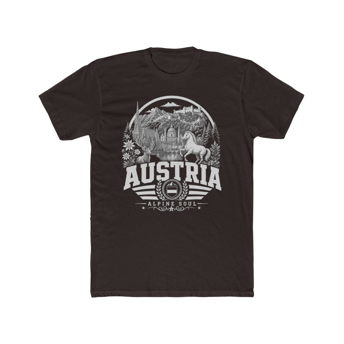 Austria vintage landmarks men's tee — iconic landmark design | Nameshi Destinations (view 1)