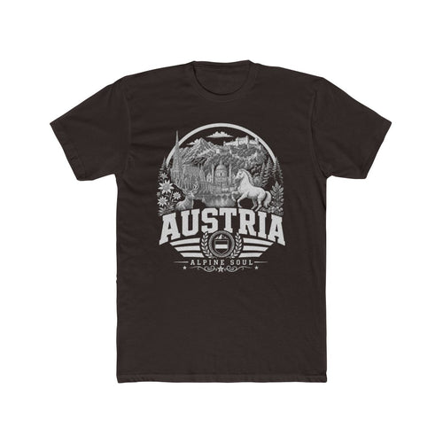 Austria vintage landmarks men's tee — iconic landmark design | Nameshi Destinations (view 1)