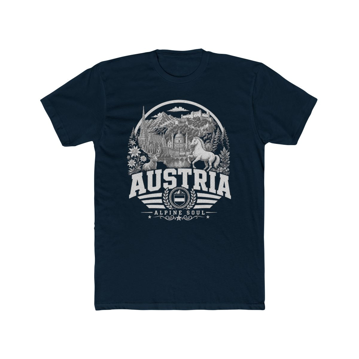 Austria vintage landmarks men's tee — iconic landmark design | Nameshi Destinations (view 12)