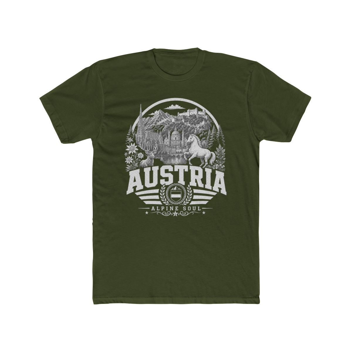 Austria vintage landmarks men's tee — iconic landmark design | Nameshi Destinations (view 4)