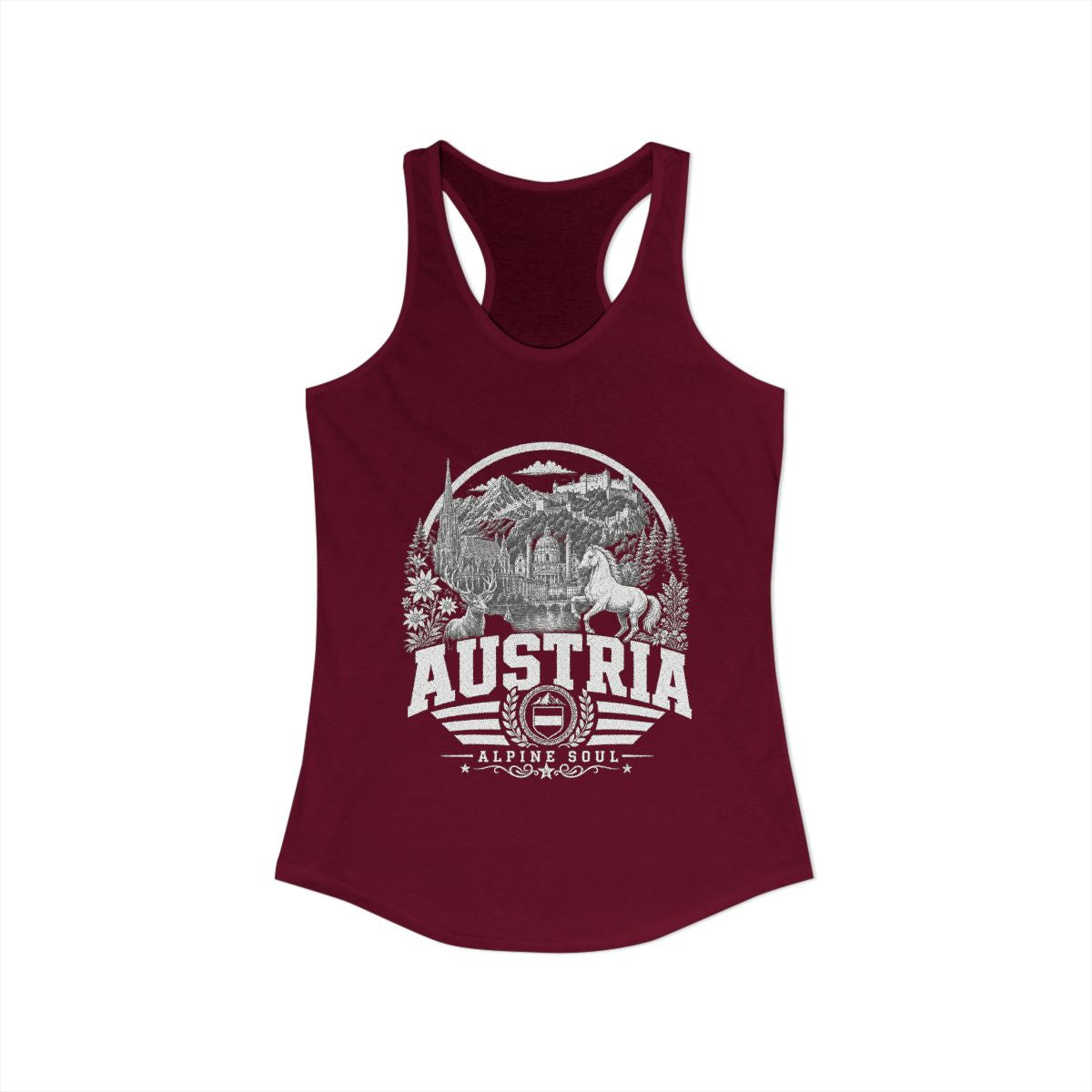 Austria Women's Tank Top — Solid Cardinal Red (front)