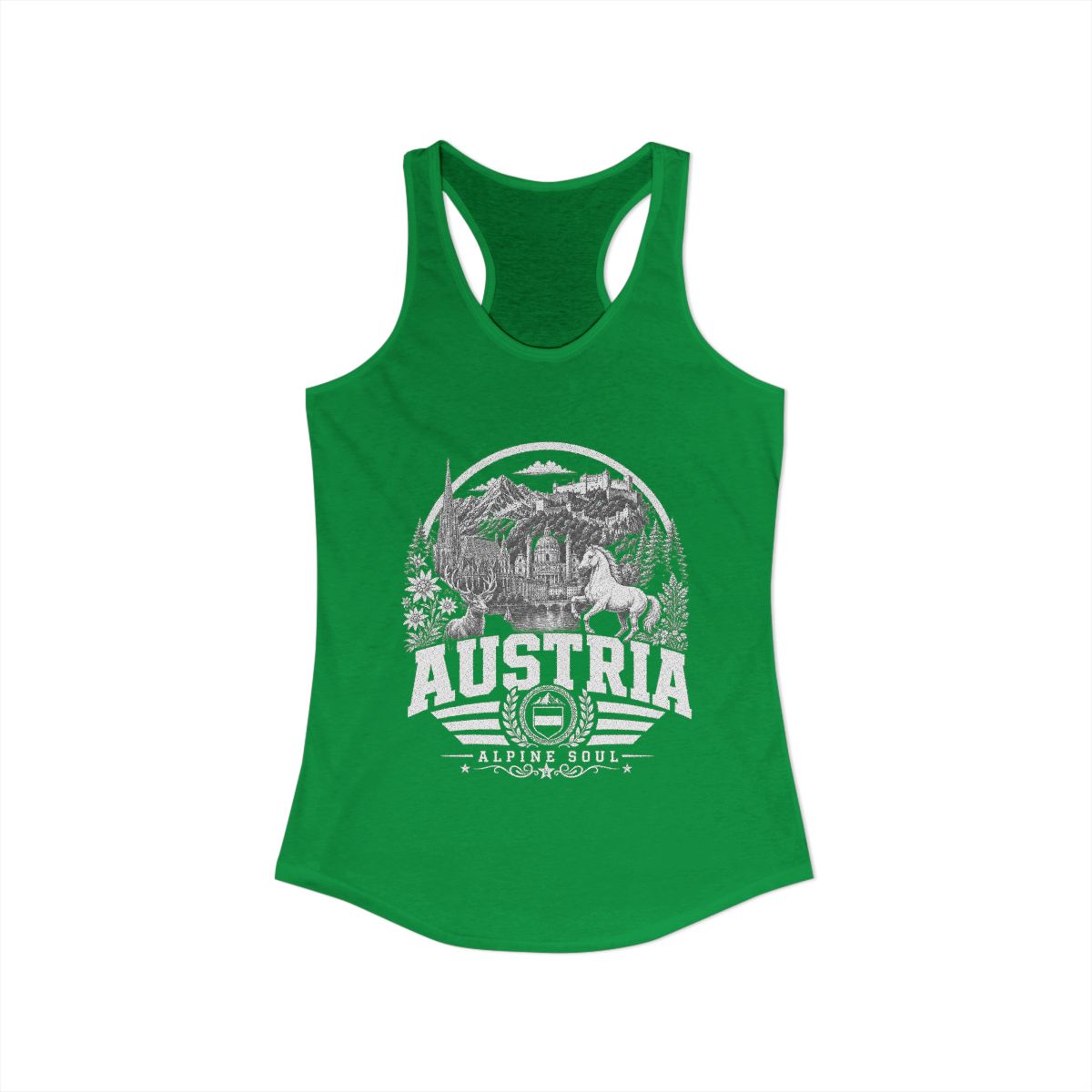 Austria Women's Tank Top — Solid Kelly Green (front)