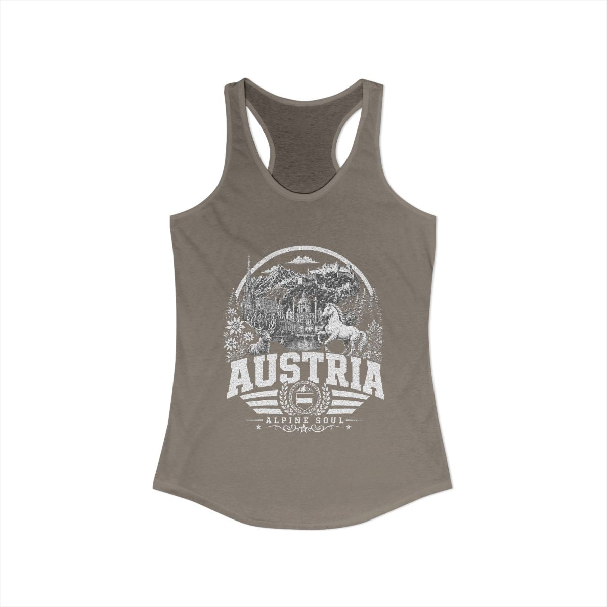 Austria Women's Tank Top — Solid Warm Gray (front)
