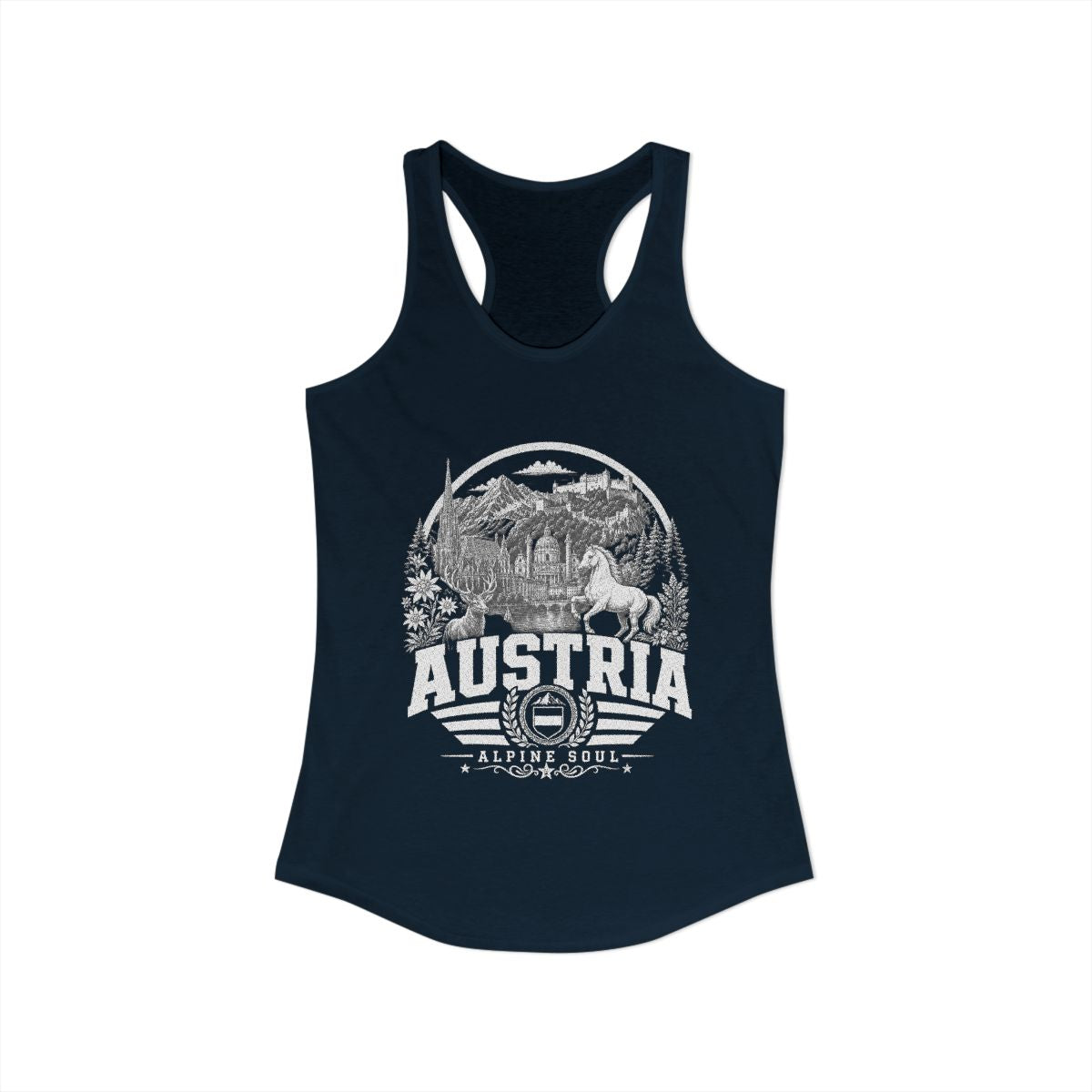 Austria Women's Tank Top — Solid Midnight Navy (front)