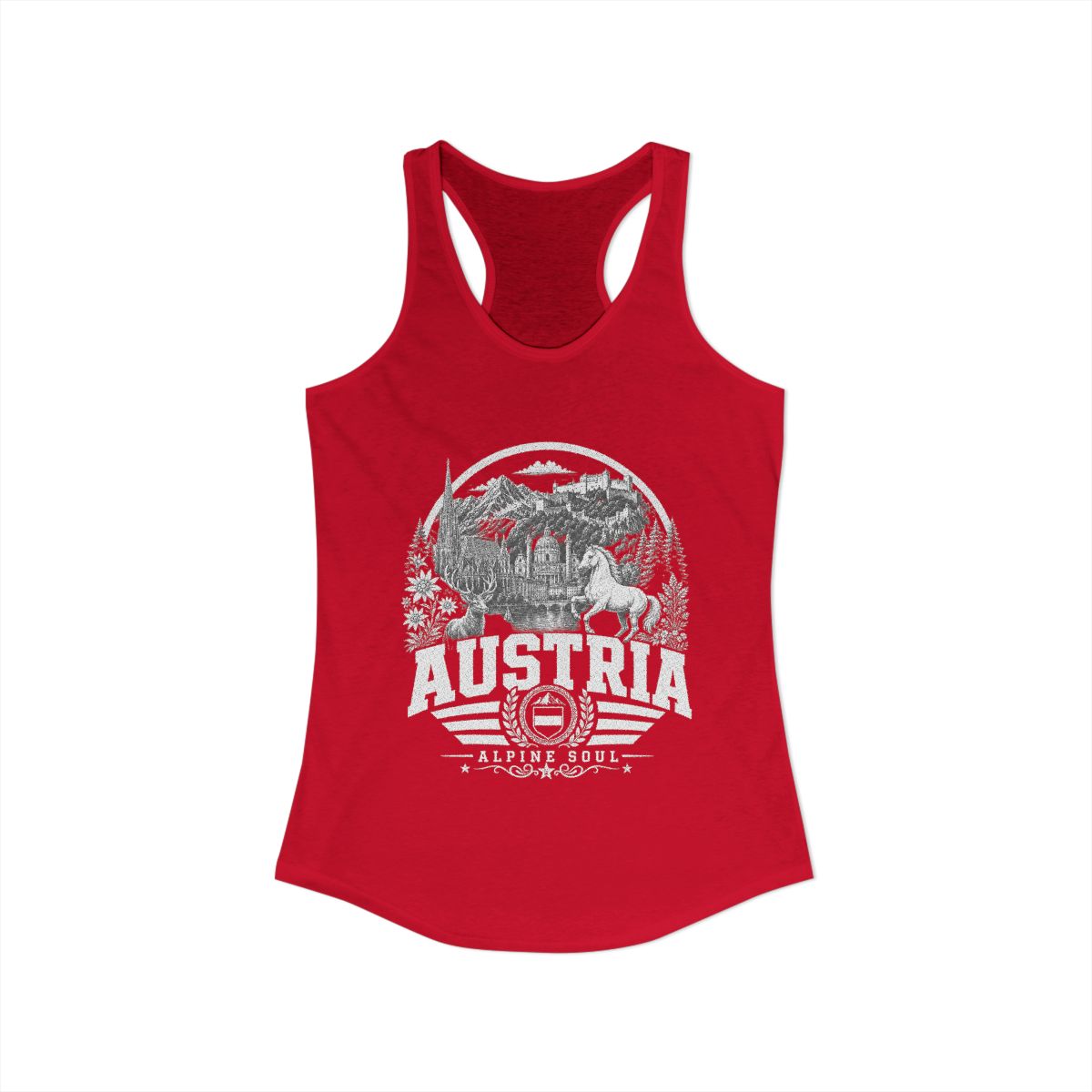 Austria Women's Tank Top — Solid Red (front)