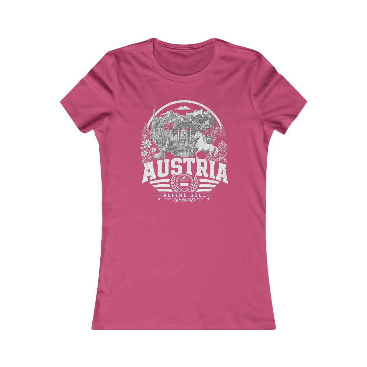 Austria vintage landmarks women's tee — iconic landmark design | Nameshi Destinations (view 15)
