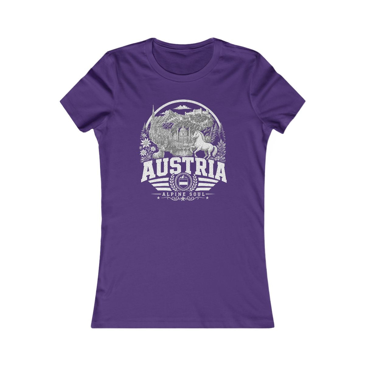 Austria vintage landmarks women's tee — iconic landmark design | Nameshi Destinations (view 6)