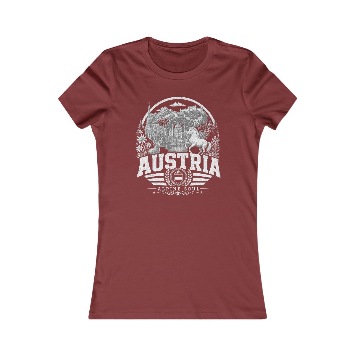 Austria vintage landmarks women's tee — iconic landmark design | Nameshi Destinations (view 14)