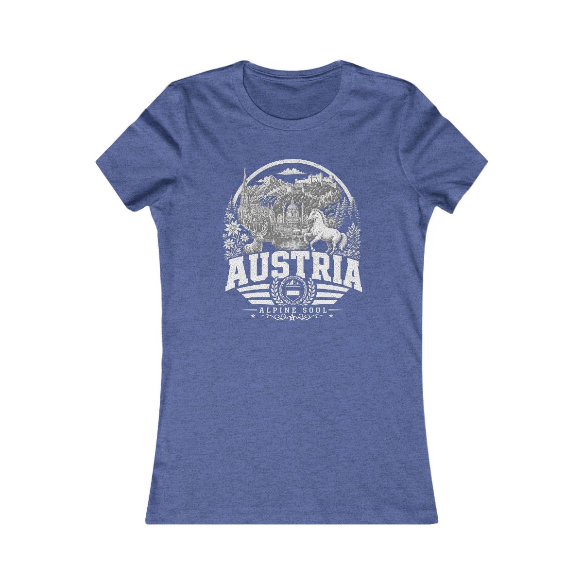 Austria vintage landmarks women's tee — iconic landmark design | Nameshi Destinations (view 12)