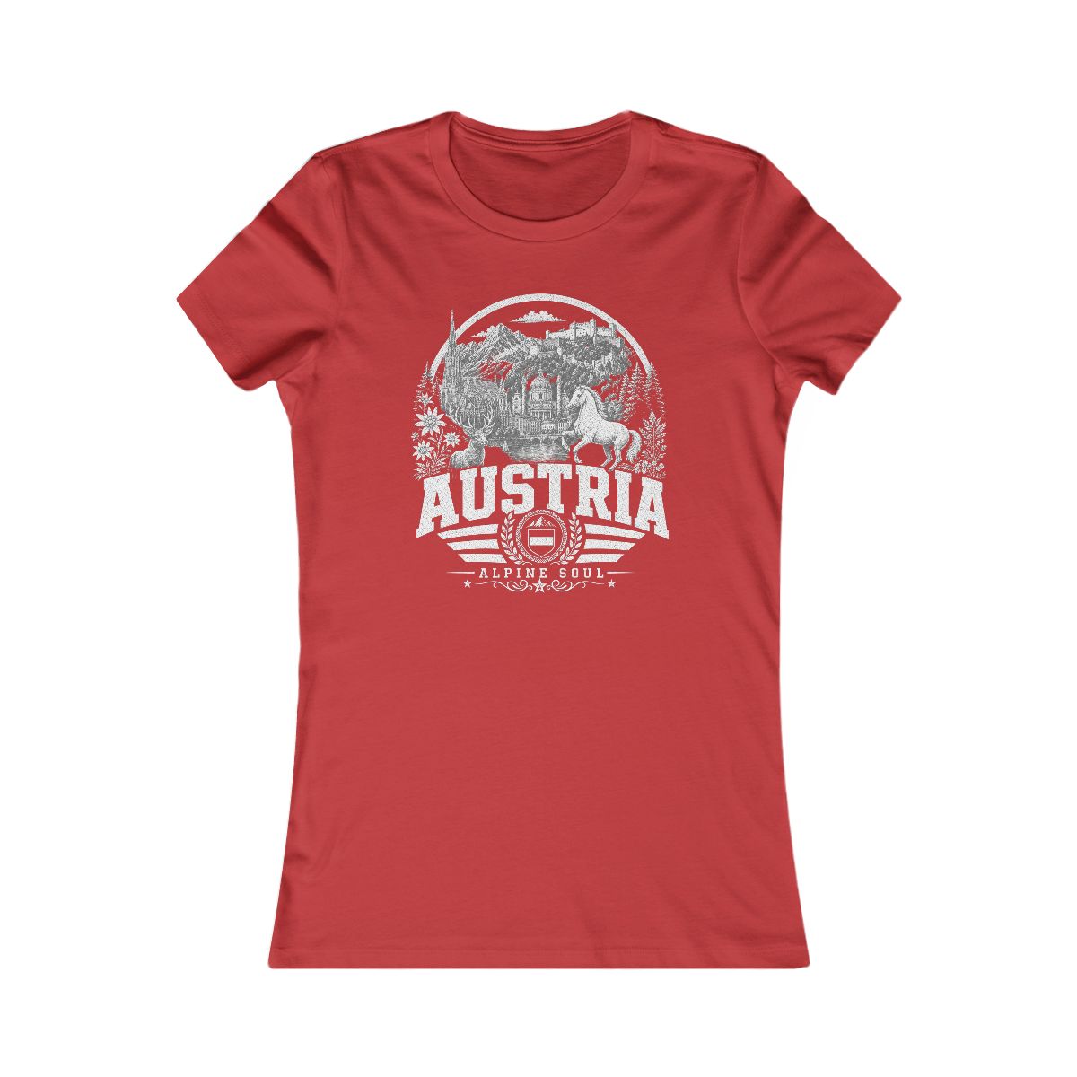 Austria vintage landmarks women's tee — iconic landmark design | Nameshi Destinations (view 9)