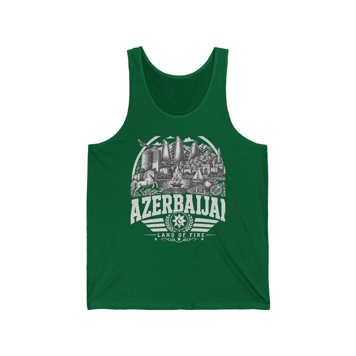 Azerbaijan Men's Tank Top — Red (front)