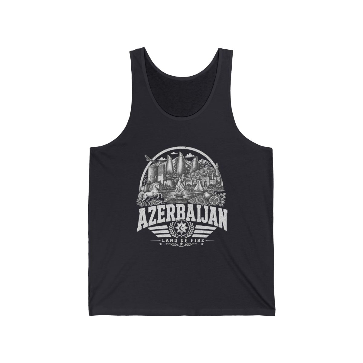 Azerbaijan Men's Tank Top — Dark Grey (front)