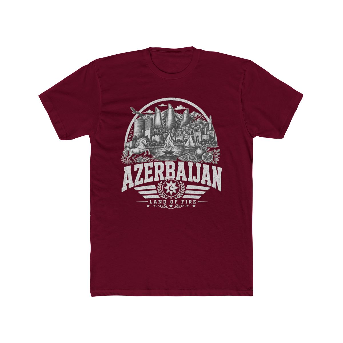 Azerbaijan vintage landmarks men's tee — iconic landmark design | Nameshi Destinations (view 14)