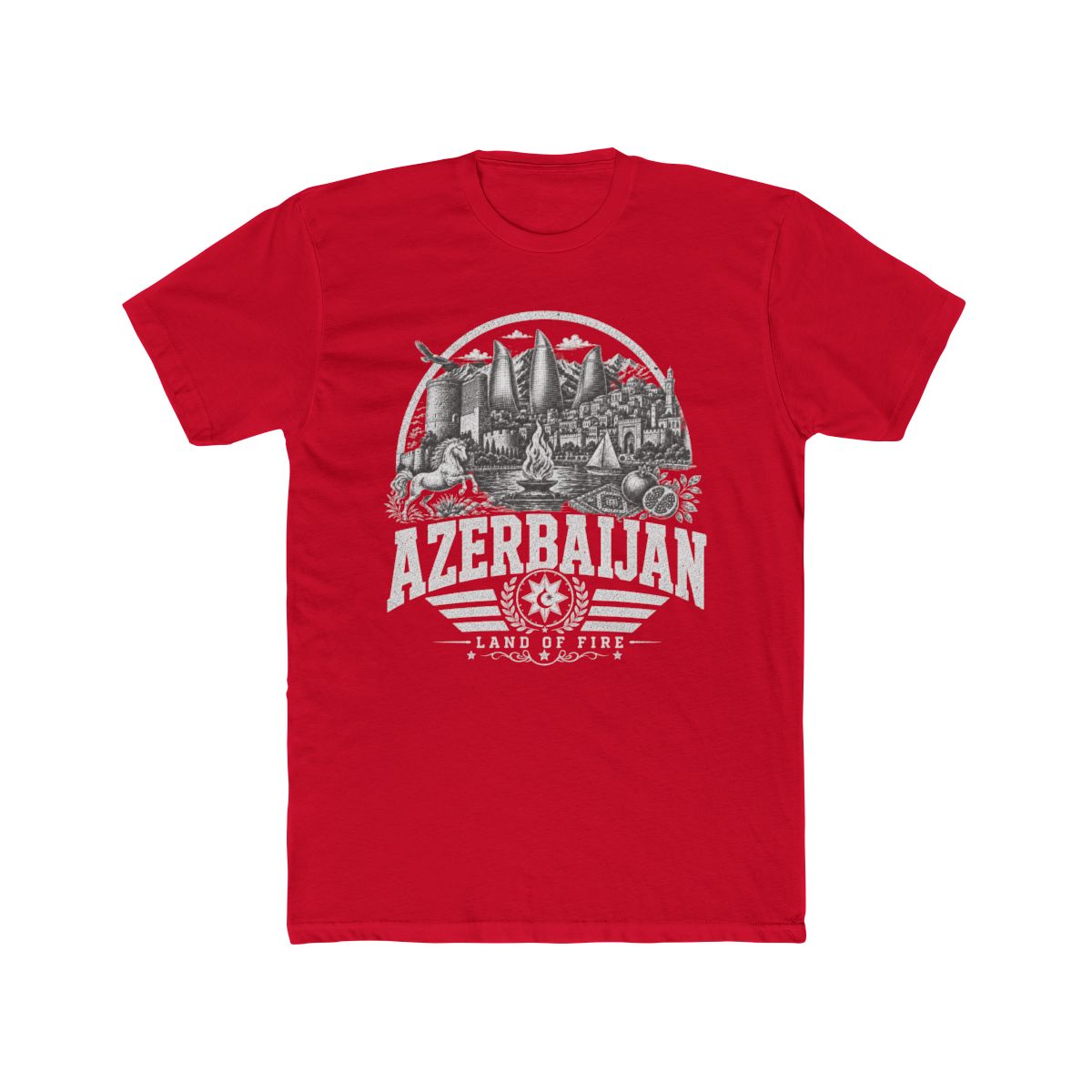 Azerbaijan vintage landmarks men's tee — iconic landmark design | Nameshi Destinations (view 15)