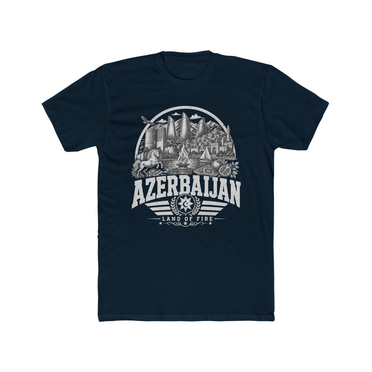 Azerbaijan vintage landmarks men's tee — iconic landmark design | Nameshi Destinations (view 12)