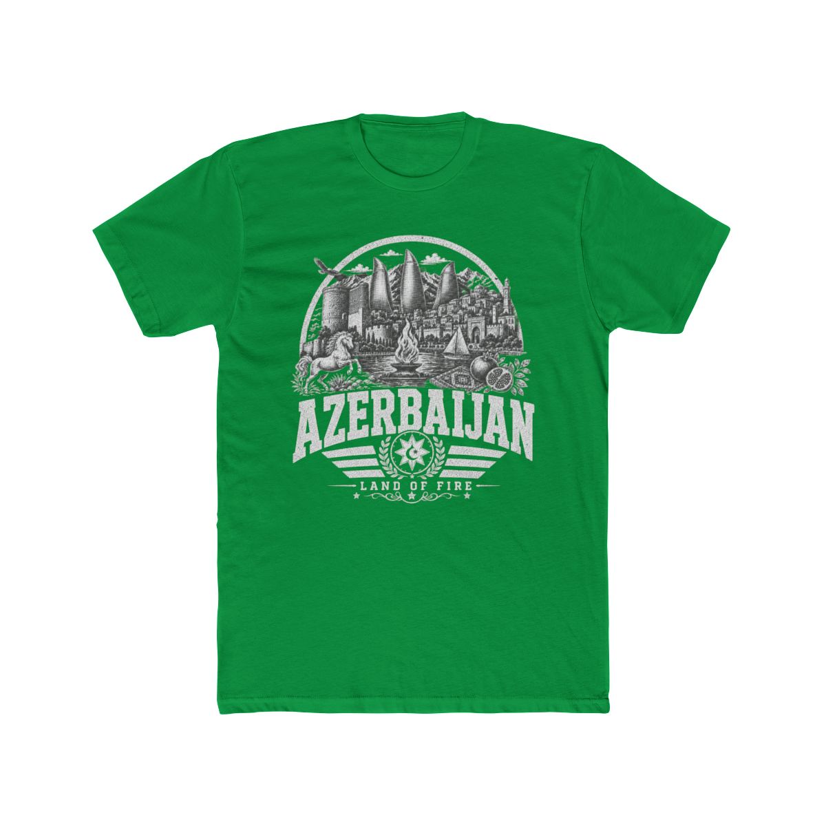 Azerbaijan vintage landmarks men's tee — iconic landmark design | Nameshi Destinations (view 6)