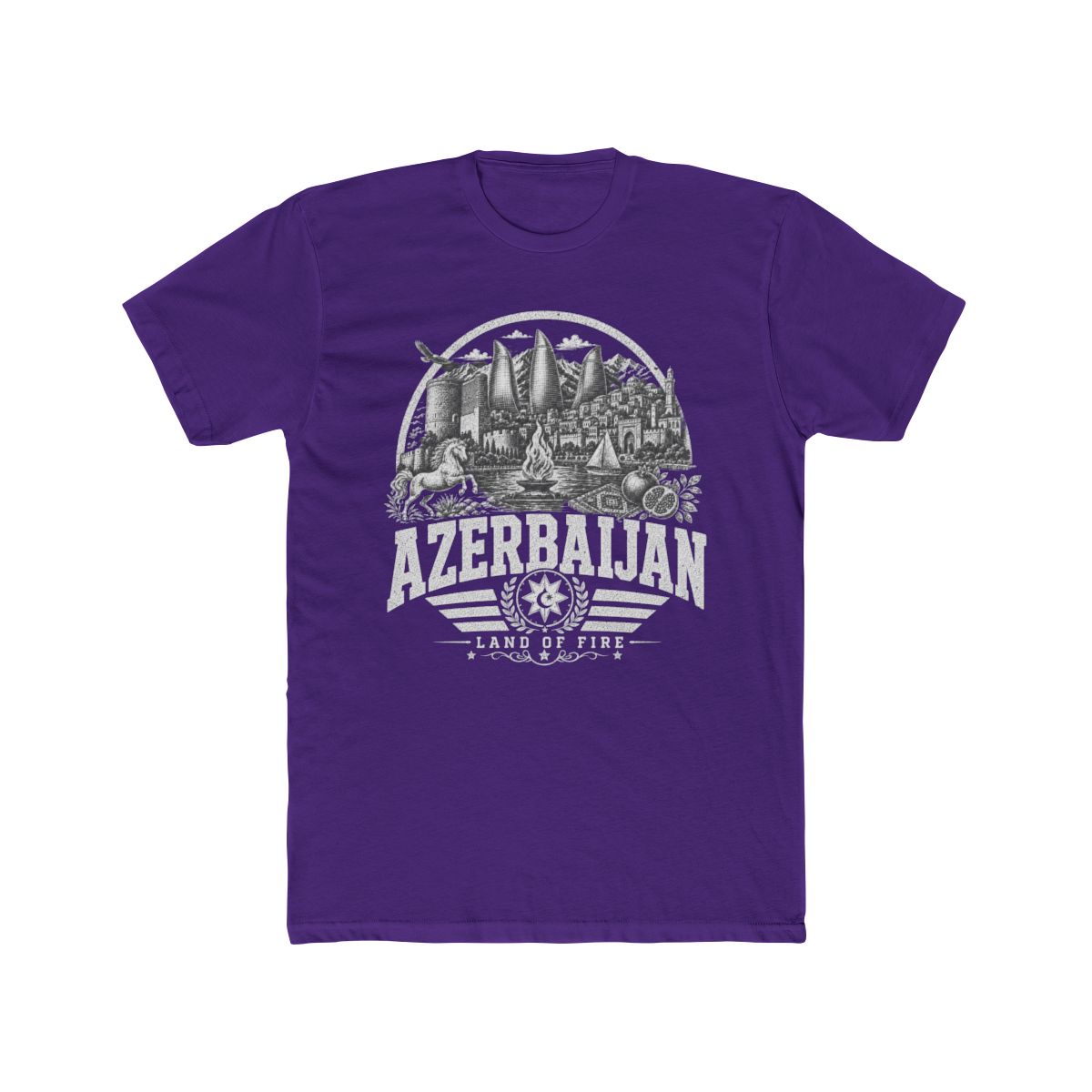 Azerbaijan vintage landmarks men's tee — iconic landmark design | Nameshi Destinations (view 13)